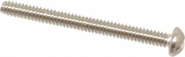 Value Collection - #4-40 UNC, 1-1/4" Length Under Head Slotted Drive Machine Screw - Round Head, Grade 18-8 Stainless Steel, Uncoated, Without Washer - Industrial Tool & Supply