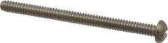 Value Collection - #4-40 UNC, 1-1/2" Length Under Head Slotted Drive Machine Screw - Round Head, Grade 18-8 Stainless Steel, Uncoated, Without Washer - Industrial Tool & Supply
