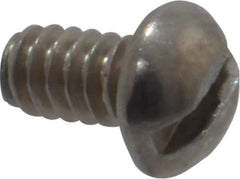 Value Collection - #6-32 UNC, 1/4" Length Under Head Slotted Drive Machine Screw - Round Head, Grade 18-8 Stainless Steel, Uncoated, Without Washer - Industrial Tool & Supply