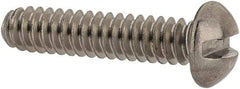 Value Collection - #6-32 UNC, 5/8" Length Under Head Slotted Drive Machine Screw - Round Head, Grade 18-8 Stainless Steel, Uncoated, Without Washer - Industrial Tool & Supply