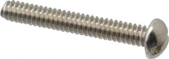 Value Collection - #6-32 UNC, 1" Length Under Head Slotted Drive Machine Screw - Round Head, Grade 18-8 Stainless Steel, Uncoated, Without Washer - Industrial Tool & Supply
