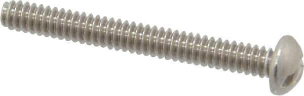 Value Collection - #6-32 UNC, 1-1/4" Length Under Head Slotted Drive Machine Screw - Round Head, Grade 18-8 Stainless Steel, Uncoated, Without Washer - Industrial Tool & Supply