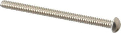 Value Collection - #6-32 UNC, 2" Length Under Head Slotted Drive Machine Screw - Round Head, Grade 18-8 Stainless Steel, Uncoated, Without Washer - Industrial Tool & Supply