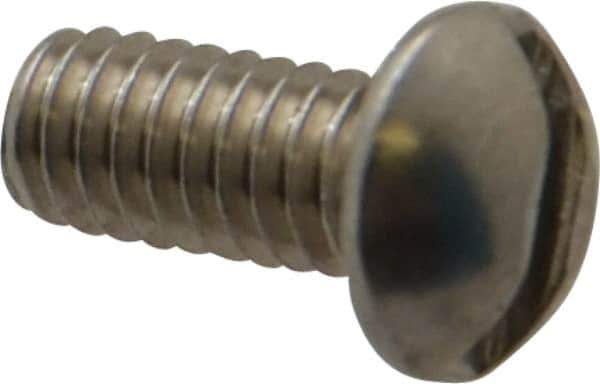 Value Collection - #8-32 UNC, 3/8" Length Under Head Slotted Drive Machine Screw - Round Head, Grade 18-8 Stainless Steel, Uncoated, Without Washer - Industrial Tool & Supply