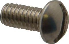 Value Collection - #8-32 UNC, 3/8" Length Under Head Slotted Drive Machine Screw - Round Head, Grade 18-8 Stainless Steel, Uncoated, Without Washer - Industrial Tool & Supply
