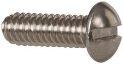 Value Collection - #8-32 UNC, 1/2" Length Under Head Slotted Drive Machine Screw - Round Head, Grade 18-8 Stainless Steel, Uncoated, Without Washer - Industrial Tool & Supply
