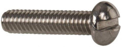 Value Collection - #8-32 UNC, 3/4" Length Under Head Slotted Drive Machine Screw - Round Head, Grade 18-8 Stainless Steel, Uncoated, Without Washer - Industrial Tool & Supply