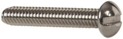 Value Collection - #8-32 UNC, 1" Length Under Head Slotted Drive Machine Screw - Round Head, Grade 18-8 Stainless Steel, Uncoated, Without Washer - Industrial Tool & Supply