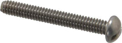 Value Collection - #8-32 UNC, 1-1/4" Length Under Head Slotted Drive Machine Screw - Round Head, Grade 18-8 Stainless Steel, Uncoated, Without Washer - Industrial Tool & Supply