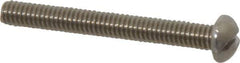 Value Collection - #8-32 UNC, 1-1/2" Length Under Head Slotted Drive Machine Screw - Round Head, Grade 18-8 Stainless Steel, Uncoated, Without Washer - Industrial Tool & Supply