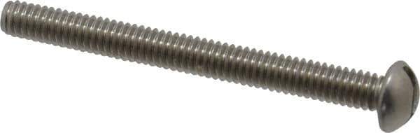 Value Collection - #8-32 UNC, 1-3/4" Length Under Head Slotted Drive Machine Screw - Round Head, Grade 18-8 Stainless Steel, Uncoated, Without Washer - Industrial Tool & Supply