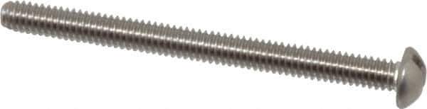 Value Collection - #8-32 UNC, 2" Length Under Head Slotted Drive Machine Screw - Round Head, Grade 18-8 Stainless Steel, Uncoated, Without Washer - Industrial Tool & Supply