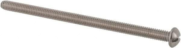 Value Collection - #8-32 UNC, 3" Length Under Head Slotted Drive Machine Screw - Round Head, Grade 18-8 Stainless Steel, Uncoated, Without Washer - Industrial Tool & Supply