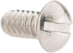 Value Collection - #10-24 UNC, 3/8" Length Under Head Slotted Drive Machine Screw - Round Head, Grade 18-8 Stainless Steel, Uncoated, Without Washer - Industrial Tool & Supply