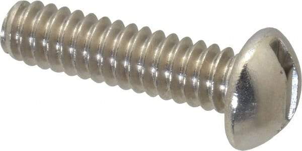Value Collection - #10-24 UNC, 3/4" Length Under Head Slotted Drive Machine Screw - Round Head, Grade 18-8 Stainless Steel, Uncoated, Without Washer - Industrial Tool & Supply
