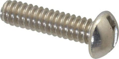 Value Collection - #10-24 UNC, 3/4" Length Under Head Slotted Drive Machine Screw - Round Head, Grade 18-8 Stainless Steel, Uncoated, Without Washer - Industrial Tool & Supply