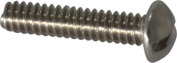 Value Collection - #10-24 UNC, 7/8" Length Under Head Slotted Drive Machine Screw - Round Head, Grade 18-8 Stainless Steel, Uncoated, Without Washer - Industrial Tool & Supply