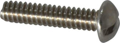 Value Collection - #10-24 UNC, 7/8" Length Under Head Slotted Drive Machine Screw - Round Head, Grade 18-8 Stainless Steel, Uncoated, Without Washer - Industrial Tool & Supply