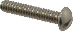 Value Collection - #10-24 UNC, 1" Length Under Head Slotted Drive Machine Screw - Round Head, Grade 18-8 Stainless Steel, Uncoated, Without Washer - Industrial Tool & Supply
