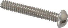 Value Collection - #10-24 UNC, 1-1/4" Length Under Head Slotted Drive Machine Screw - Round Head, Grade 18-8 Stainless Steel, Uncoated, Without Washer - Industrial Tool & Supply