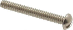 Value Collection - #10-24 UNC, 1-1/2" Length Under Head Slotted Drive Machine Screw - Round Head, Grade 18-8 Stainless Steel, Uncoated, Without Washer - Industrial Tool & Supply