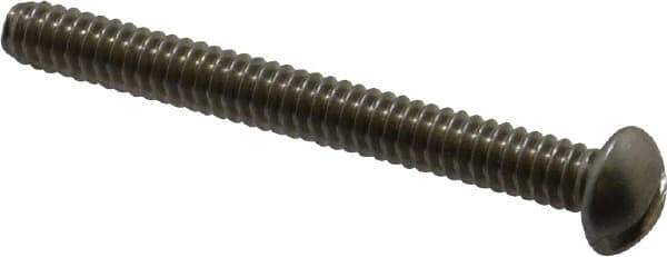 Value Collection - #10-24 UNC, 1-3/4" Length Under Head Slotted Drive Machine Screw - Round Head, Grade 18-8 Stainless Steel, Uncoated, Without Washer - Industrial Tool & Supply