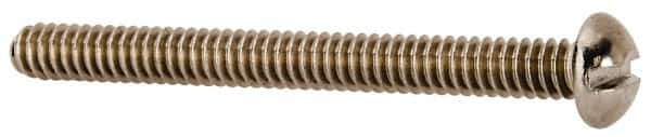 Value Collection - #10-24 UNC, 2" Length Under Head Slotted Drive Machine Screw - Round Head, Grade 18-8 Stainless Steel, Uncoated, Without Washer - Industrial Tool & Supply