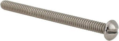 Value Collection - #10-24 UNC, 2-1/2" Length Under Head Slotted Drive Machine Screw - Round Head, Grade 18-8 Stainless Steel, Uncoated, Without Washer - Industrial Tool & Supply