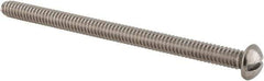 Value Collection - #10-24 UNC, 3" Length Under Head Slotted Drive Machine Screw - Round Head, Grade 18-8 Stainless Steel, Uncoated, Without Washer - Industrial Tool & Supply