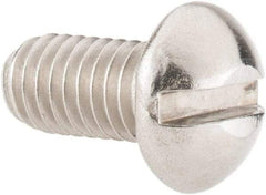 Value Collection - #10-32 UNF, 3/8" Length Under Head Slotted Drive Machine Screw - Round Head, Grade 18-8 Stainless Steel, Uncoated, Without Washer - Industrial Tool & Supply