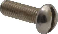 Value Collection - #10-32 UNF, 5/8" Length Under Head Slotted Drive Machine Screw - Round Head, Grade 18-8 Stainless Steel, Uncoated, Without Washer - Industrial Tool & Supply