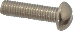 Value Collection - #10-32 UNF, 3/4" Length Under Head Slotted Drive Machine Screw - Round Head, Grade 18-8 Stainless Steel, Uncoated, Without Washer - Industrial Tool & Supply