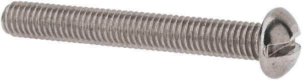 Value Collection - #10-32 UNF, 1-1/2" Length Under Head Slotted Drive Machine Screw - Round Head, Grade 18-8 Stainless Steel, Uncoated, Without Washer - Industrial Tool & Supply