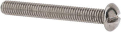 Value Collection - #10-32 UNF, 1-1/2" Length Under Head Slotted Drive Machine Screw - Round Head, Grade 18-8 Stainless Steel, Uncoated, Without Washer - Industrial Tool & Supply