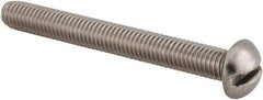 Value Collection - #10-32 UNF, 1-3/4" Length Under Head Slotted Drive Machine Screw - Round Head, Grade 18-8 Stainless Steel, Uncoated, Without Washer - Industrial Tool & Supply