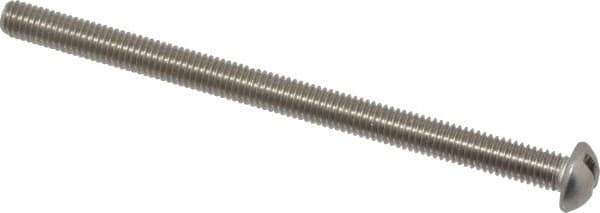 Value Collection - #10-32 UNF, 3" Length Under Head Slotted Drive Machine Screw - Round Head, Grade 18-8 Stainless Steel, Uncoated, Without Washer - Industrial Tool & Supply