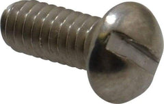 Value Collection - 1/4-20 UNC, 5/8" Length Under Head Slotted Drive Machine Screw - Round Head, Grade 18-8 Stainless Steel, Uncoated, Without Washer - Industrial Tool & Supply