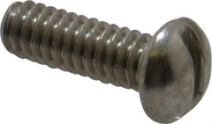 Value Collection - 1/4-20 UNC, 3/4" Length Under Head Slotted Drive Machine Screw - Round Head, Grade 18-8 Stainless Steel, Without Washer - Industrial Tool & Supply