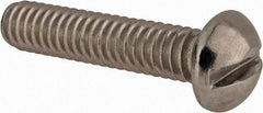 Value Collection - 1/4-20 UNC, 1-1/4" Length Under Head Slotted Drive Machine Screw - Round Head, Grade 18-8 Stainless Steel, Uncoated, Without Washer - Industrial Tool & Supply
