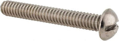 Value Collection - 1/4-20 UNC, 1-3/4" Length Under Head Slotted Drive Machine Screw - Round Head, Grade 18-8 Stainless Steel, Uncoated, Without Washer - Industrial Tool & Supply