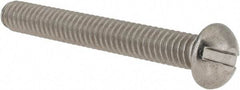 Value Collection - 1/4-20 UNC, 2" Length Under Head Slotted Drive Machine Screw - Round Head, Grade 18-8 Stainless Steel, Uncoated, Without Washer - Industrial Tool & Supply