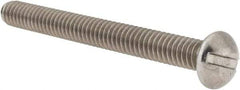 Value Collection - 1/4-20 UNC, 2-1/2" Length Under Head Slotted Drive Machine Screw - Round Head, Grade 18-8 Stainless Steel, Uncoated, Without Washer - Industrial Tool & Supply