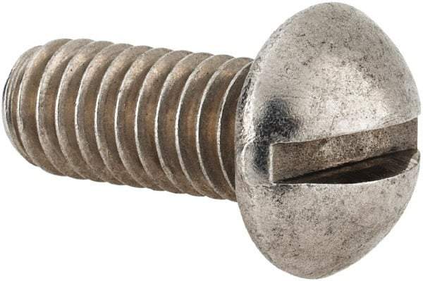 Value Collection - 5/16-18 UNC, 3/4" Length Under Head Slotted Drive Machine Screw - Round Head, Grade 18-8 Stainless Steel, Uncoated, Without Washer - Industrial Tool & Supply