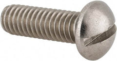 Value Collection - 5/16-18 UNC, 1" Length Under Head Slotted Drive Machine Screw - Round Head, Grade 18-8 Stainless Steel, Uncoated, Without Washer - Industrial Tool & Supply