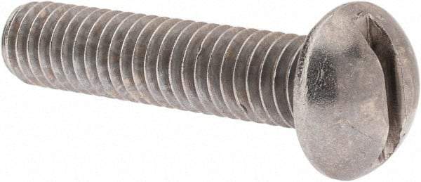 Value Collection - 5/16-18 UNC, 1-1/2" Length Under Head Slotted Drive Machine Screw - Round Head, Grade 18-8 Stainless Steel, Uncoated, Without Washer - Industrial Tool & Supply