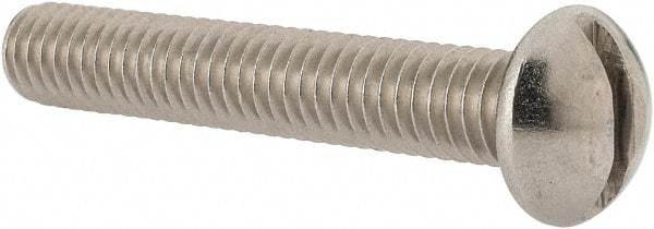 Value Collection - 5/16-18 UNC, 2" Length Under Head Slotted Drive Machine Screw - Round Head, Grade 18-8 Stainless Steel, Uncoated, Without Washer - Industrial Tool & Supply