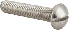Value Collection - 3/8-16 UNC, 2" Length Under Head Slotted Drive Machine Screw - Round Head, Grade 18-8 Stainless Steel, Uncoated, Without Washer - Industrial Tool & Supply