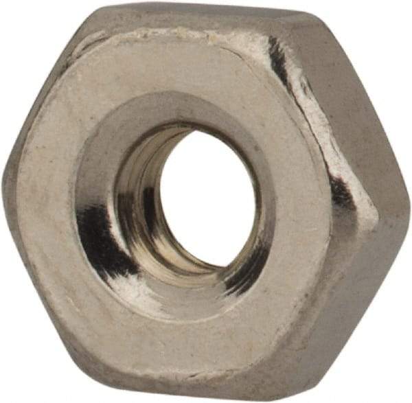 Value Collection - #4-40 UNC Stainless Steel Right Hand Machine Screw Hex Nut - 1/4" Across Flats, 3/32" High, Uncoated - Industrial Tool & Supply