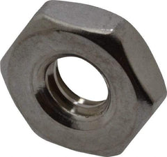 Value Collection - #10-24 UNC Stainless Steel Right Hand Machine Screw Hex Nut - 3/8" Across Flats, 1/8" High, Uncoated - Industrial Tool & Supply