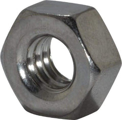 Value Collection - 1/4-20 UNC Stainless Steel Right Hand Hex Nut - 7/16" Across Flats, 7/32" High, Uncoated - Industrial Tool & Supply